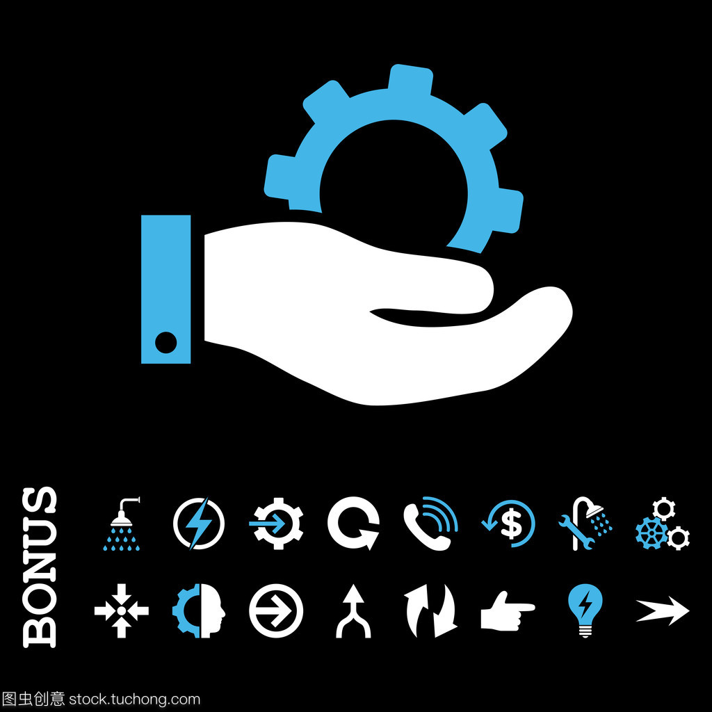 服務(wù)單位矢量圖標(biāo)與獎金品牌管理